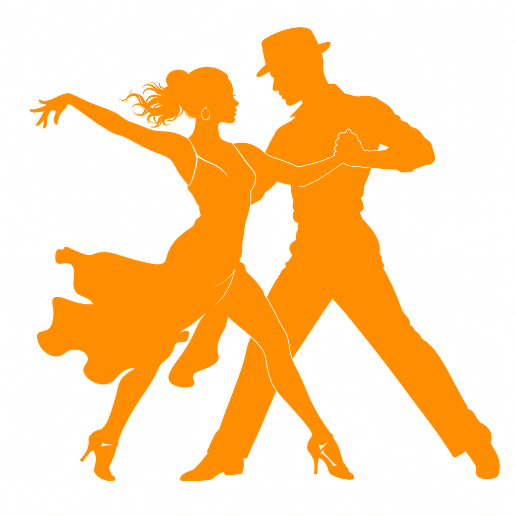 Silueta pareja salsa